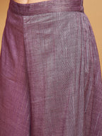 InWeave Women's Mauve Lurex Short Pallazo Kurta Set