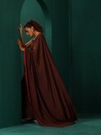trueBrowns Cola Muslin Silk Ready to Wear Saree