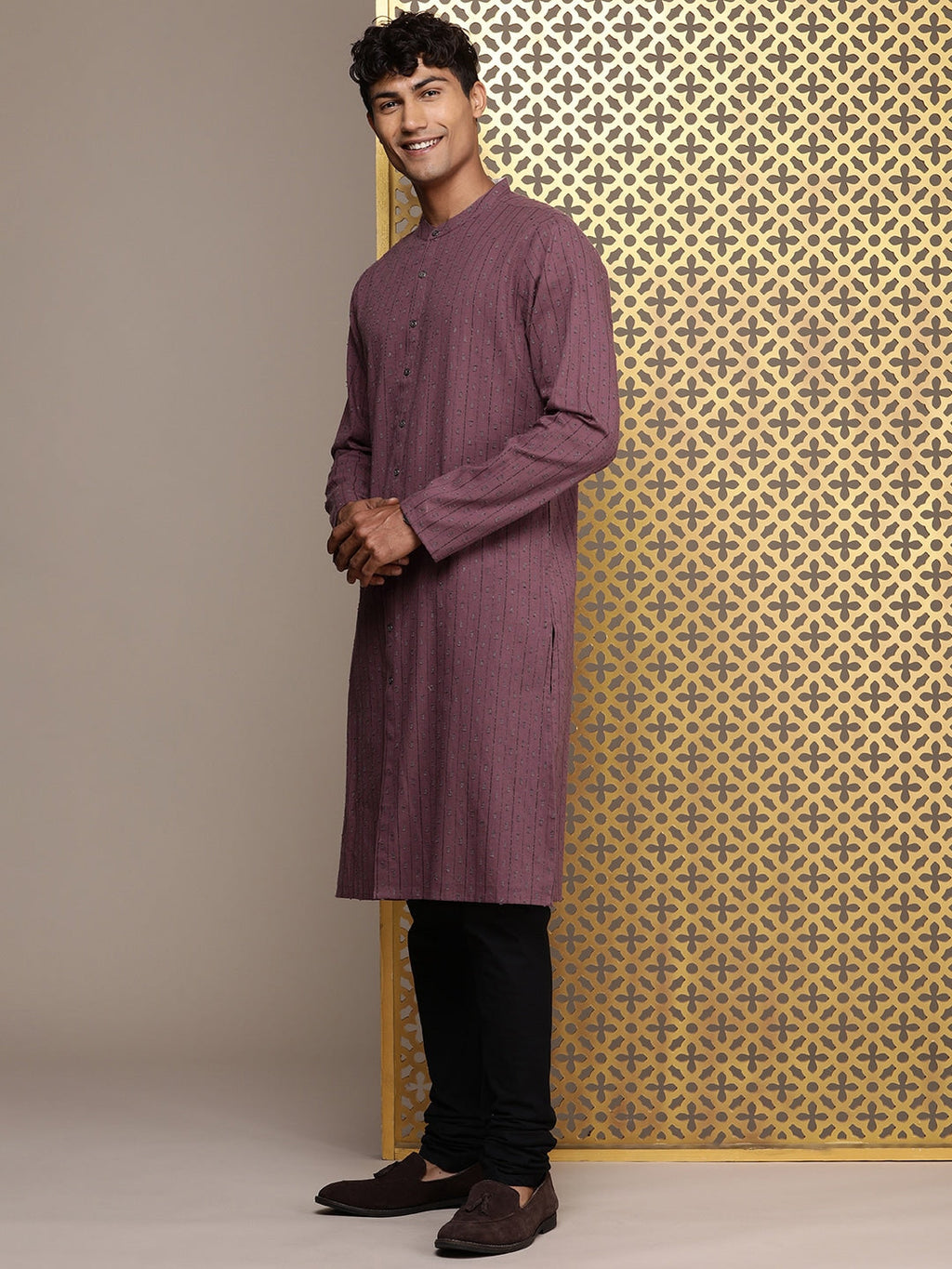 House of Pataudi Woven Design Straight Jashn Kurta