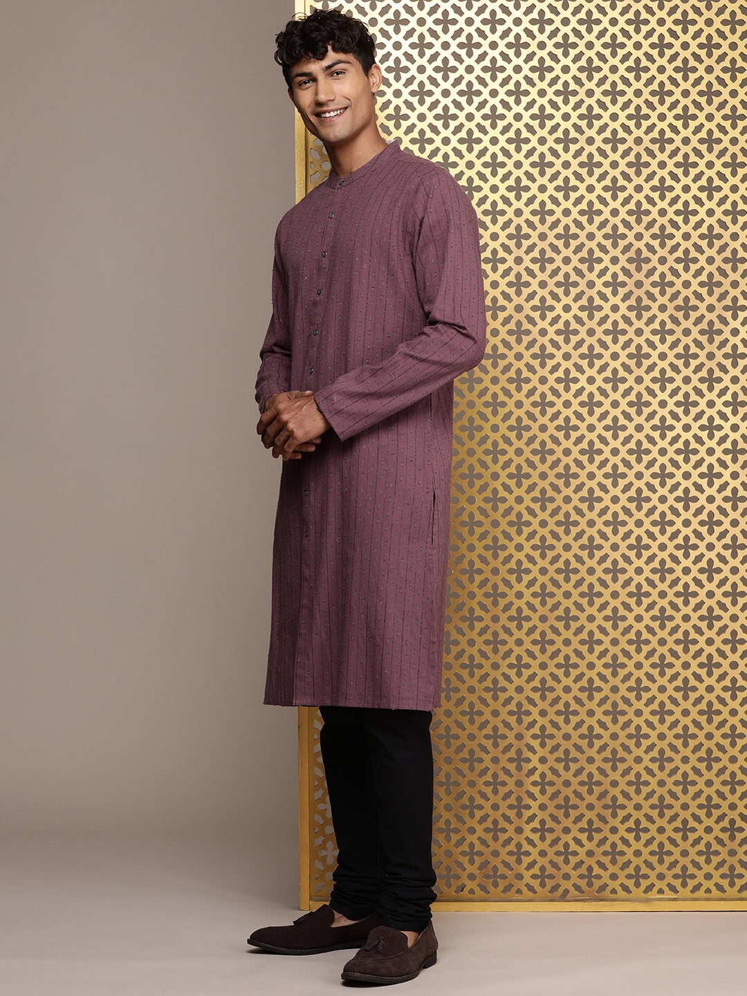 House of Pataudi Woven Design Straight Jashn Kurta