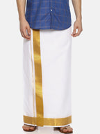 Sethukrishna White Solid Double Layer Readymade Dhoti For Men - Distacart