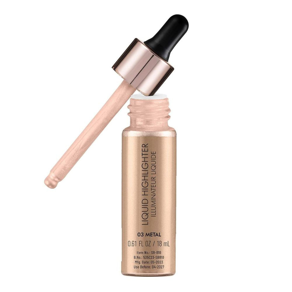 Swiss Beauty Drop and Glow Liquid Highlighter , Shimmer Shine , Dewy Finish - 03 Metal - Distacart