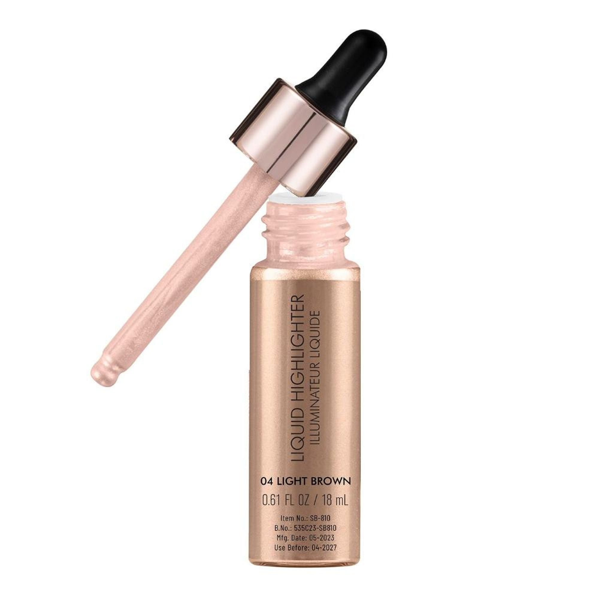 Swiss Beauty Drop and Glow Liquid Highlighter , Shimmer Shine , Dewy Finish - 04 Light Brown - Distacart
