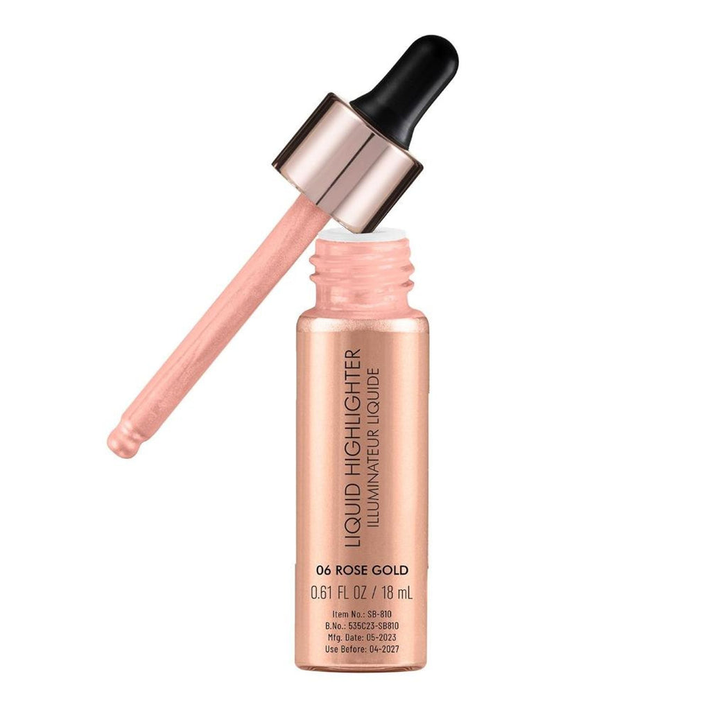 Swiss Beauty Drop and Glow Liquid Highlighter , Shimmer Shine , Dewy Finish - 06 Rose Gold - Distacart