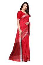 Vamika Red Cotton Silk Saree - Distacart