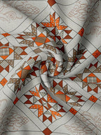 Spangle Red & Orange Ethnic Motifs 260 TC King Bedsheet with 2 Pillow Covers