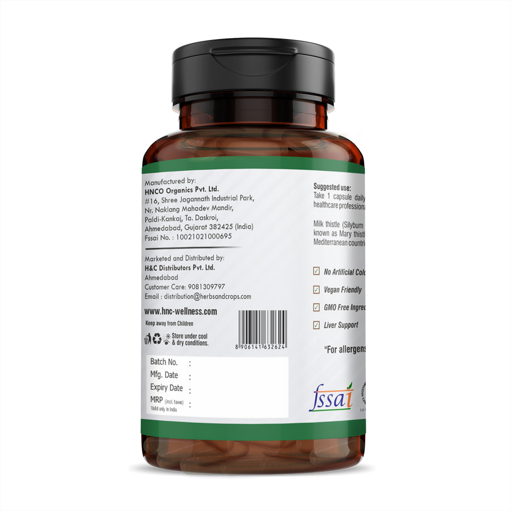H&C Herbal Milk Thistle Veg Capsules - Distacart