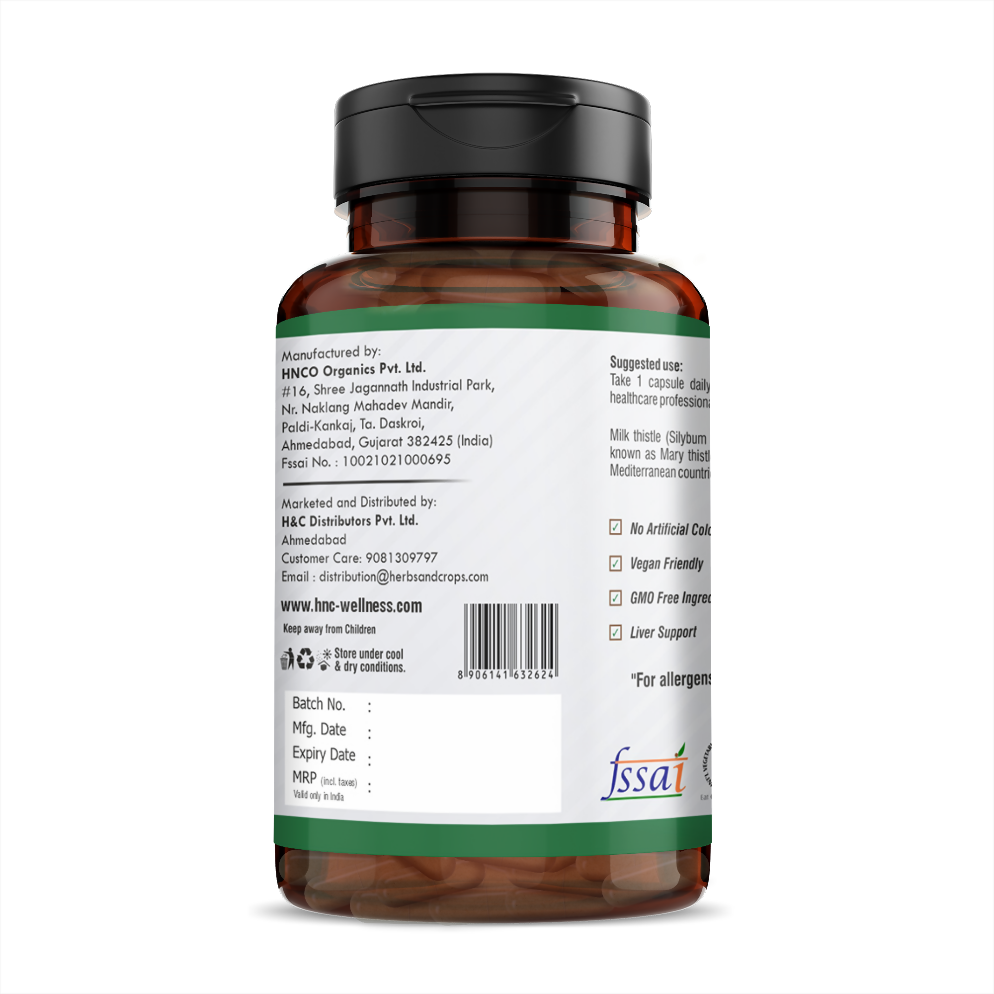 H&C Herbal Milk Thistle Veg Capsules - Distacart