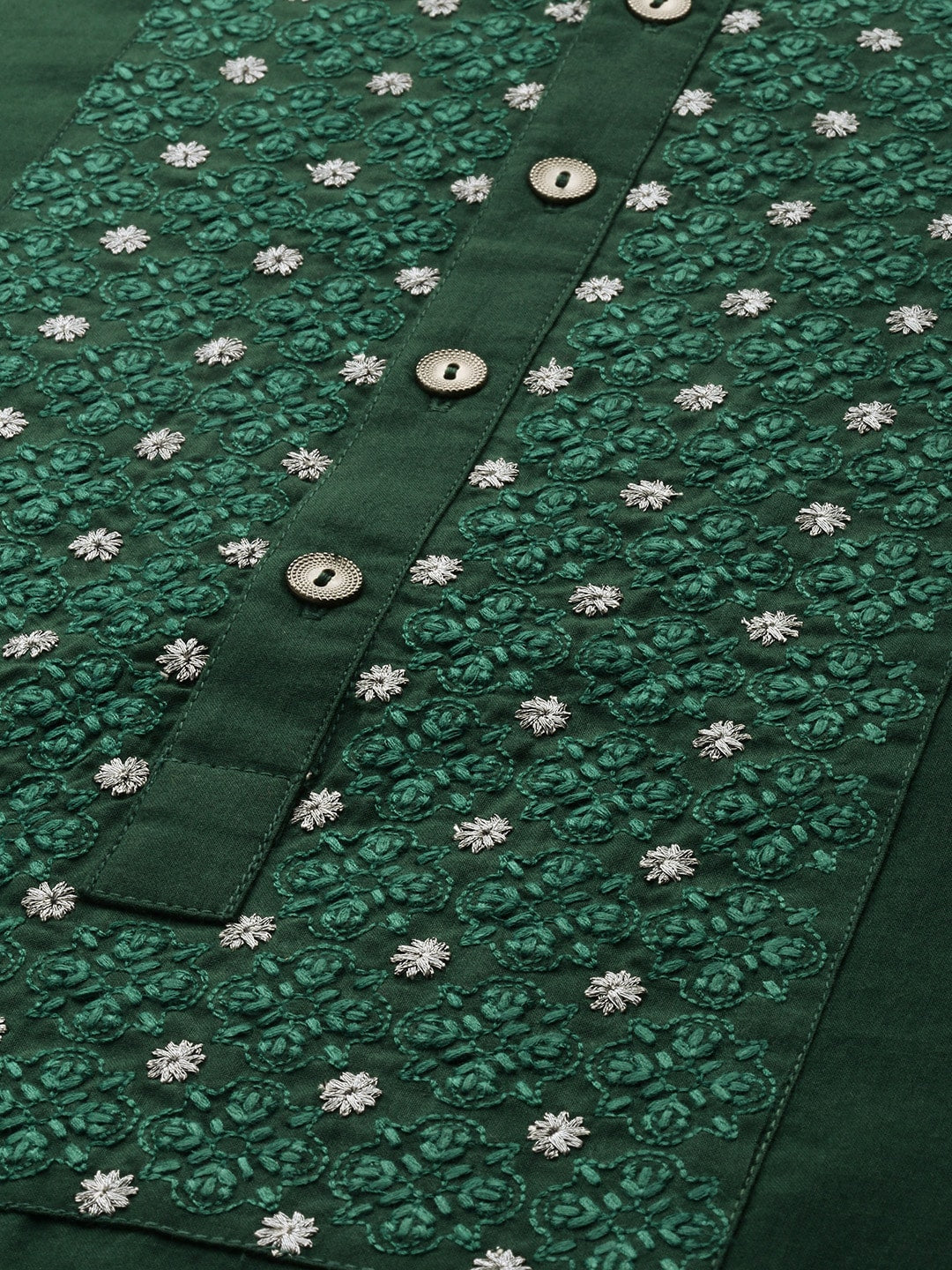 House of Pataudi Men Pure Cotton Ethnic Motifs Embroidered Jashn Kurta