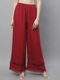 TAG 7 Women Hem Design Flared Ethnic Palazzos