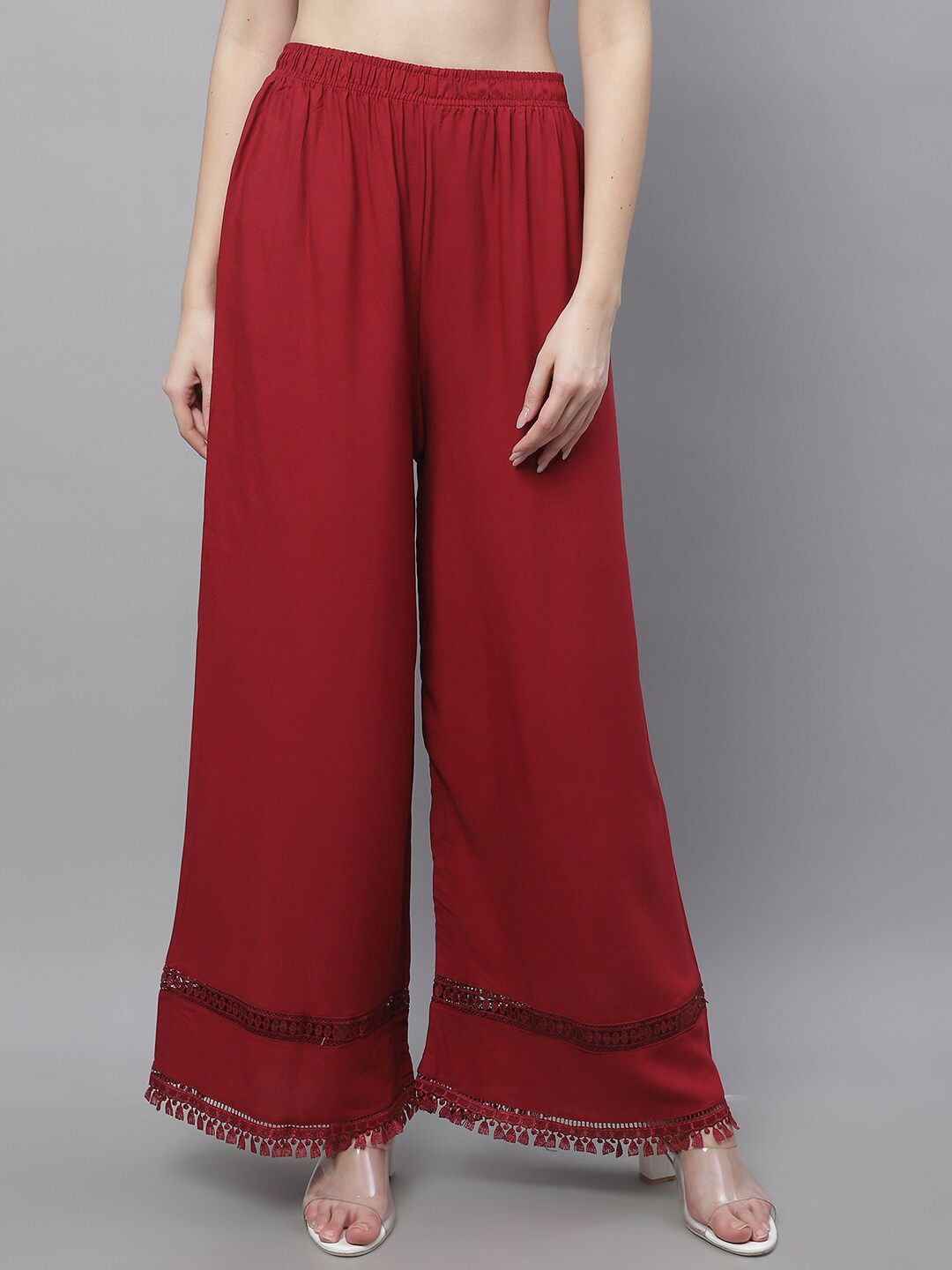 TAG 7 Women Hem Design Flared Ethnic Palazzos