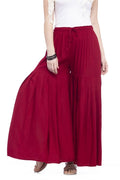 Mominos Fashion Reyon Cotton Maroon Palazzo - Distacart