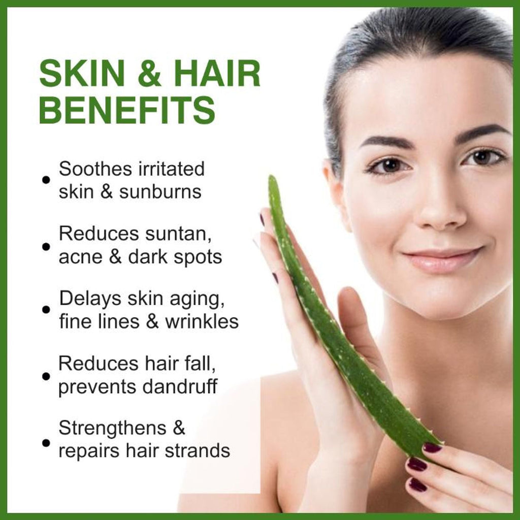 She Essentials Aloe Vera Gel With Pure Aloe Vera & Cucumber Extract For Skin & Hair