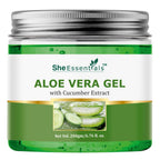 She Essentials Aloe Vera Gel With Pure Aloe Vera & Cucumber Extract For Skin & Hair