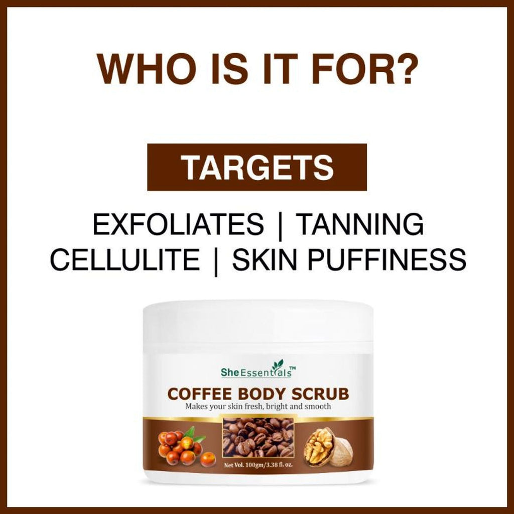 She Essentials Coffee Body Scrub Exfoliating Scrub For Body For Both Women And Men