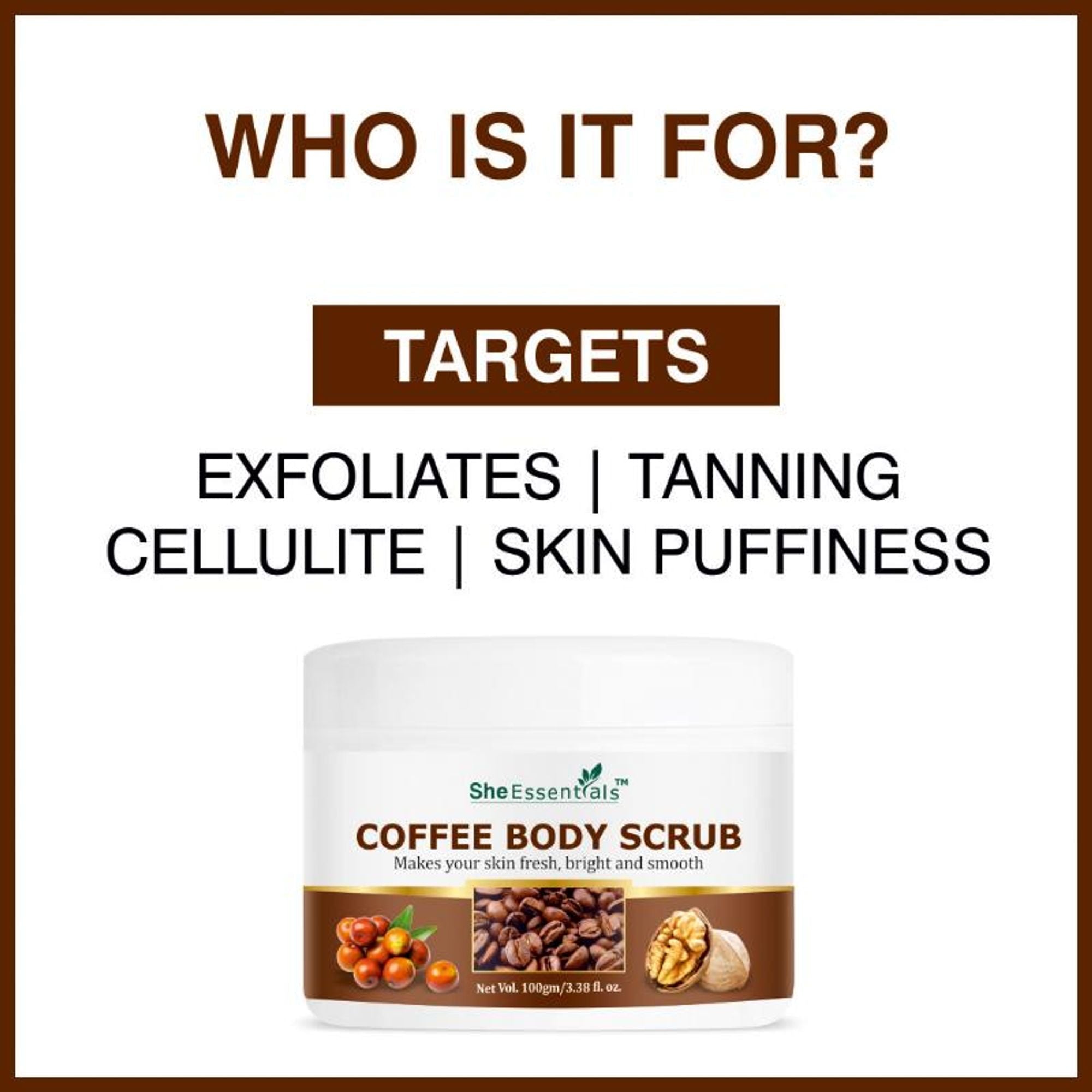 She Essentials Coffee Body Scrub Exfoliating Scrub For Body For Both Women And Men