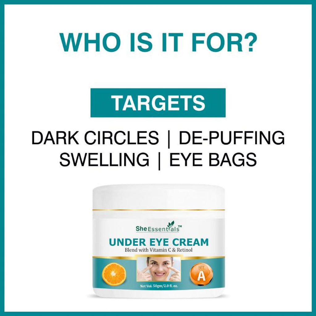 She Essentials Hydrating Natural Under Eye Cream With Vitamin C & Retinol