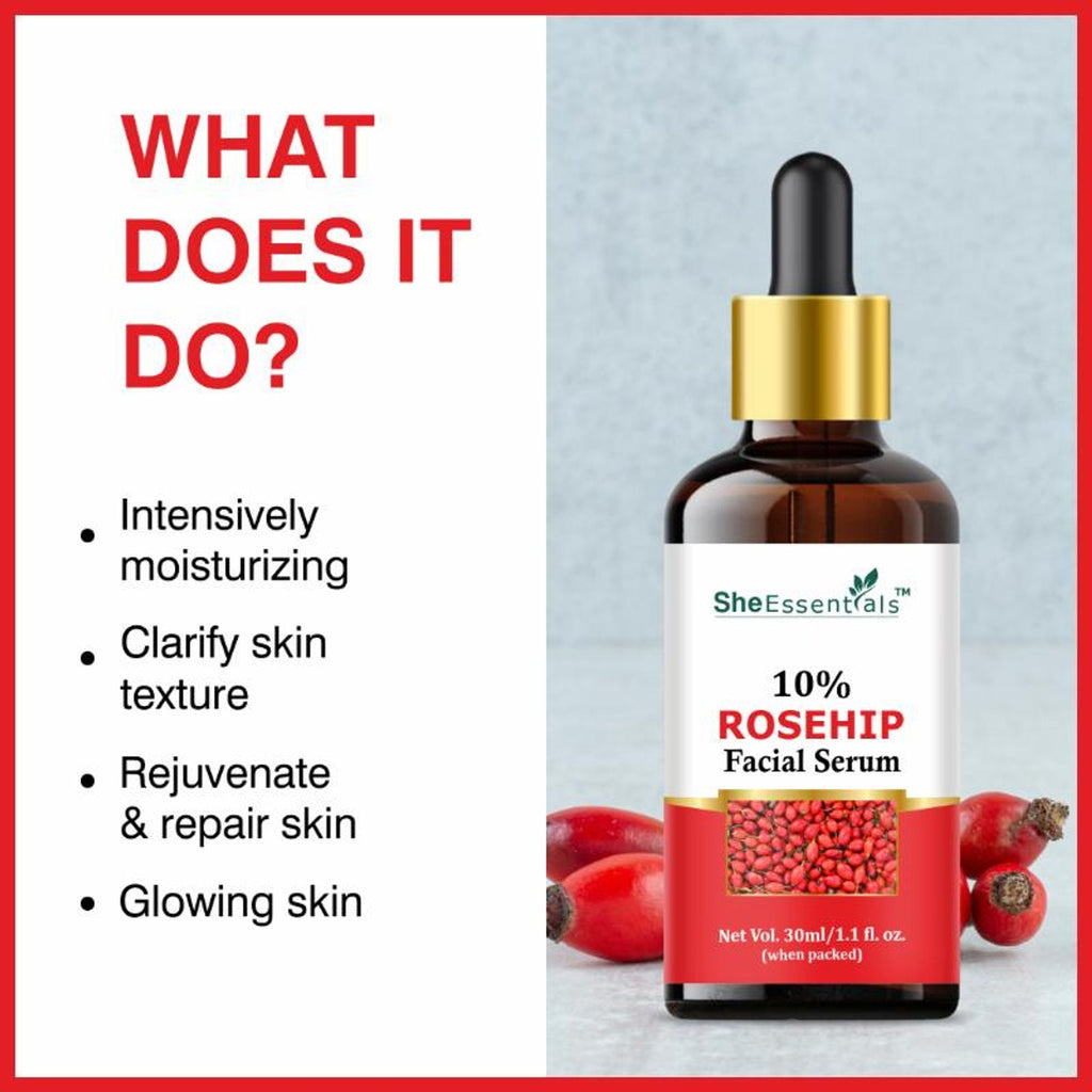 She Essentials Rosehip Face Serum For Tan Pigmentation & Blemish Control
