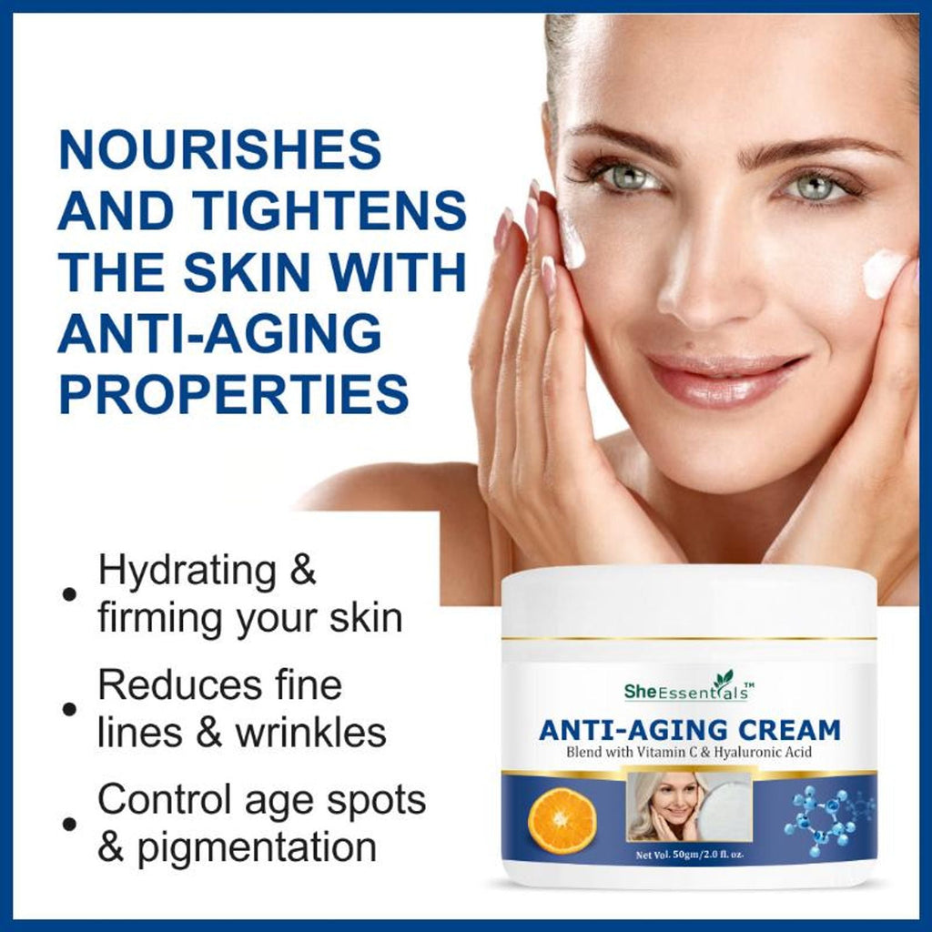 She Essentials Anti Ageing Cream Vitamin C & Hyaluronic Acid