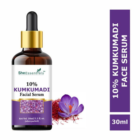 She Essentials Kumkumadi Tailam Saffron Night Serum Face Oil For Skin Glow, Anti Aging, Dark Spots