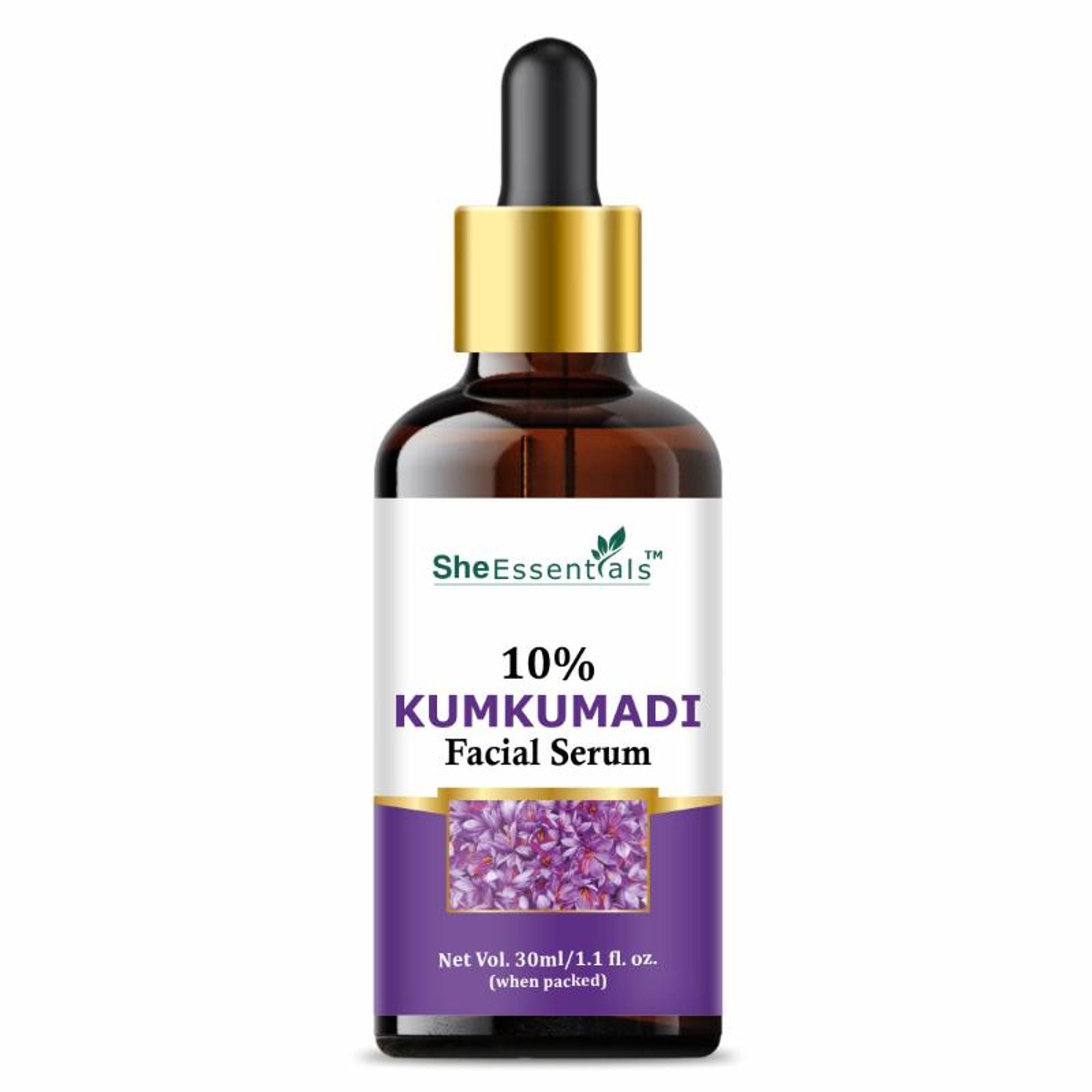 She Essentials Kumkumadi Tailam Saffron Night Serum Face Oil For Skin Glow, Anti Aging, Dark Spots