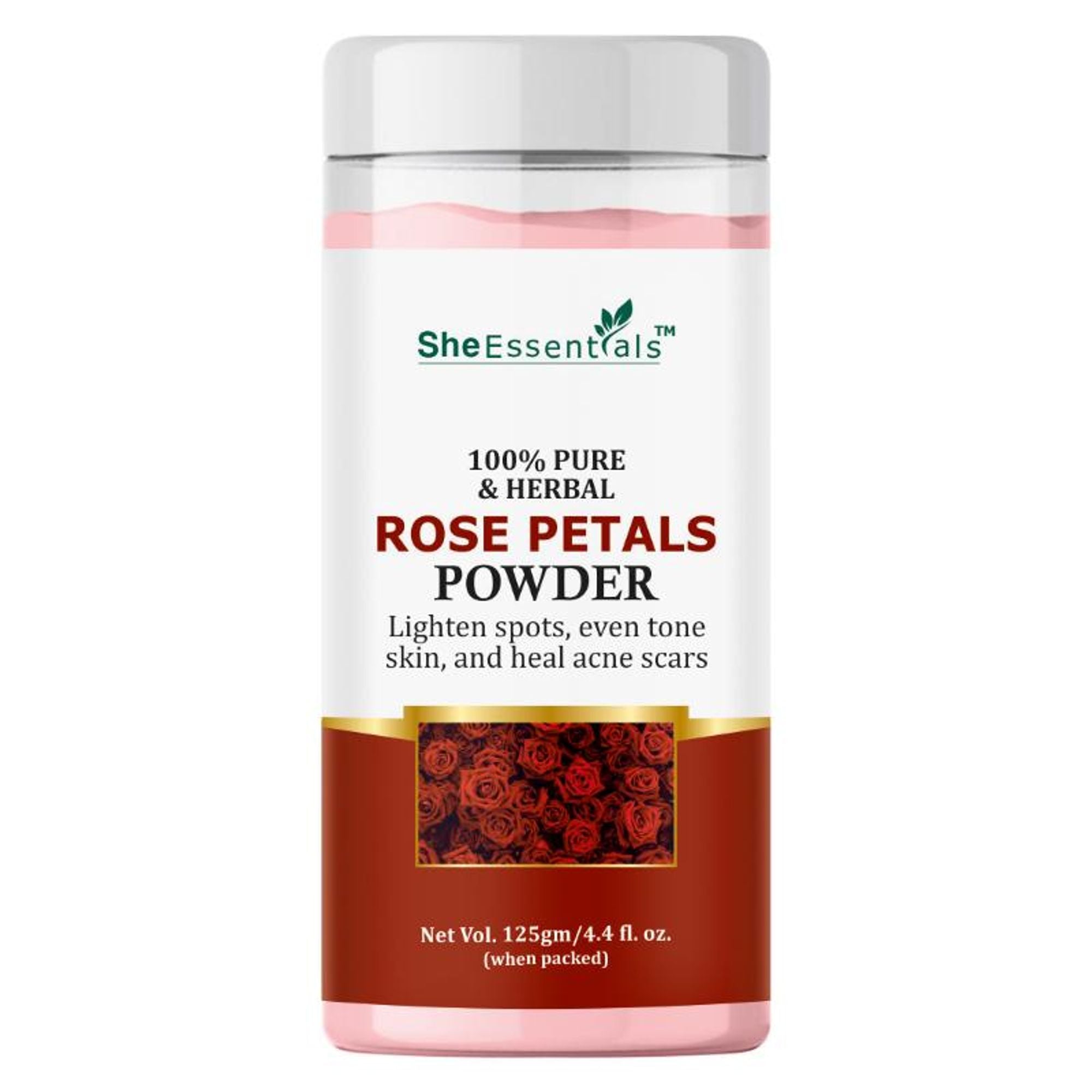 She Essentials Rose Petals Powder For Face Pack & Mask - Men & Women