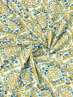 BELLA CASA Green & Blue Ethnic Motifs Cotton 180 TC King Bedsheet With 2 Pillow Covers