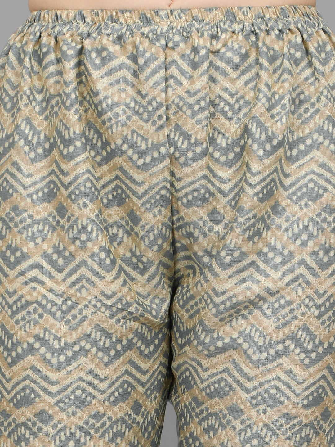 HERE&NOW Women Grey Ethnic Motifs Printed Kurta With Palazzos