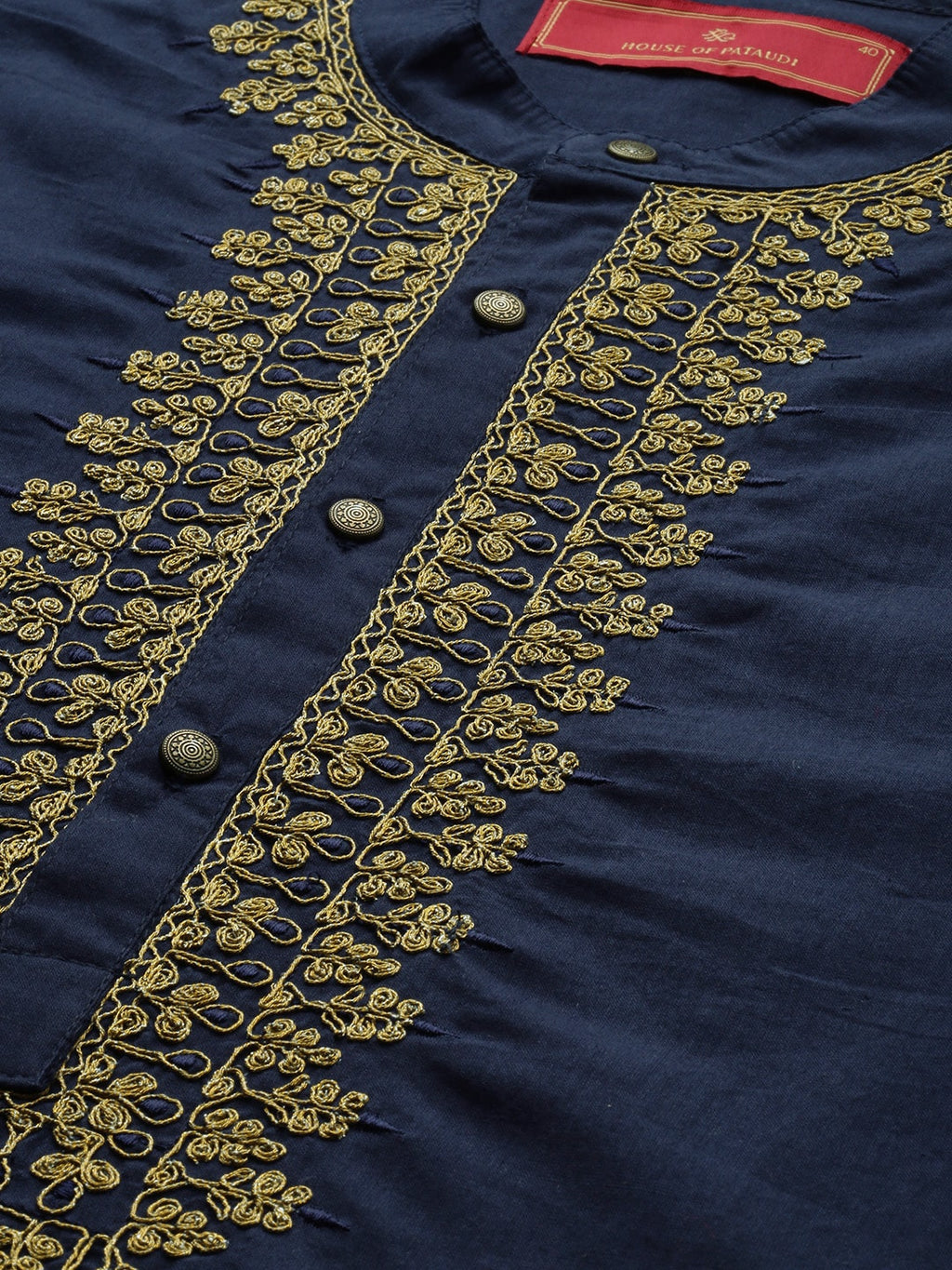 House of Pataudi Men Pure Cotton Yoke Design Jashn Kurta