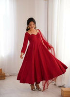 Lehenga Mart Designer Anarkali Suit With Kurta, Pant, Dupatta For Women-Maroon - Distacart