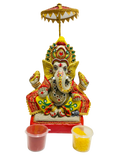 Eco-Friendly Ganesh Idols (Non-Toxic Colors) With Chatri, Kumkum & Akshat