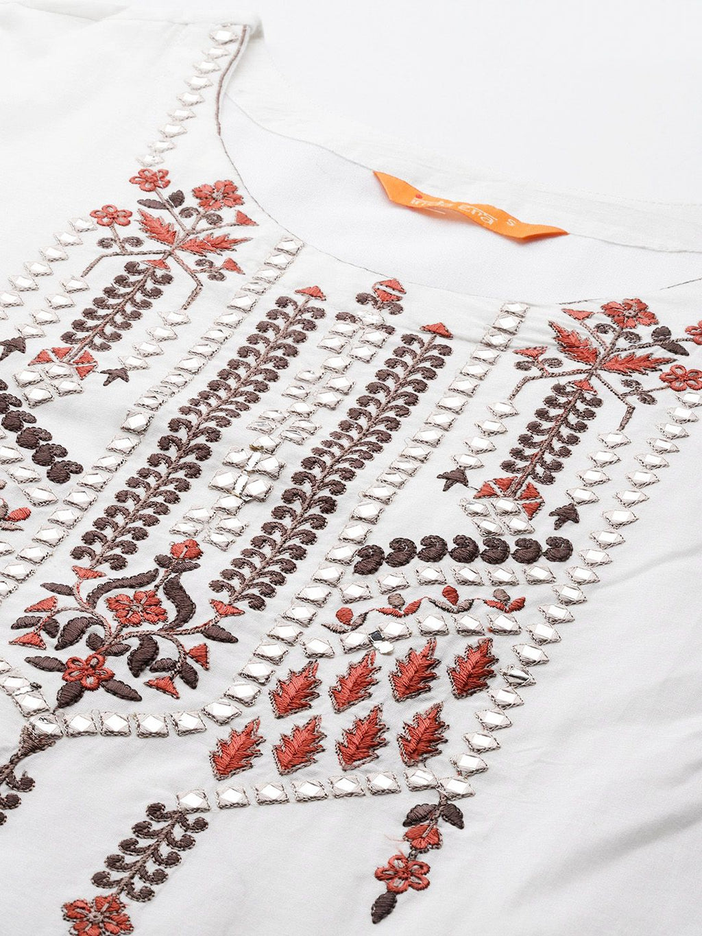 Indo Era Floral Embroidered Thread Work Pure Cotton Kurta with Trousers & With Dupatta - Distacart