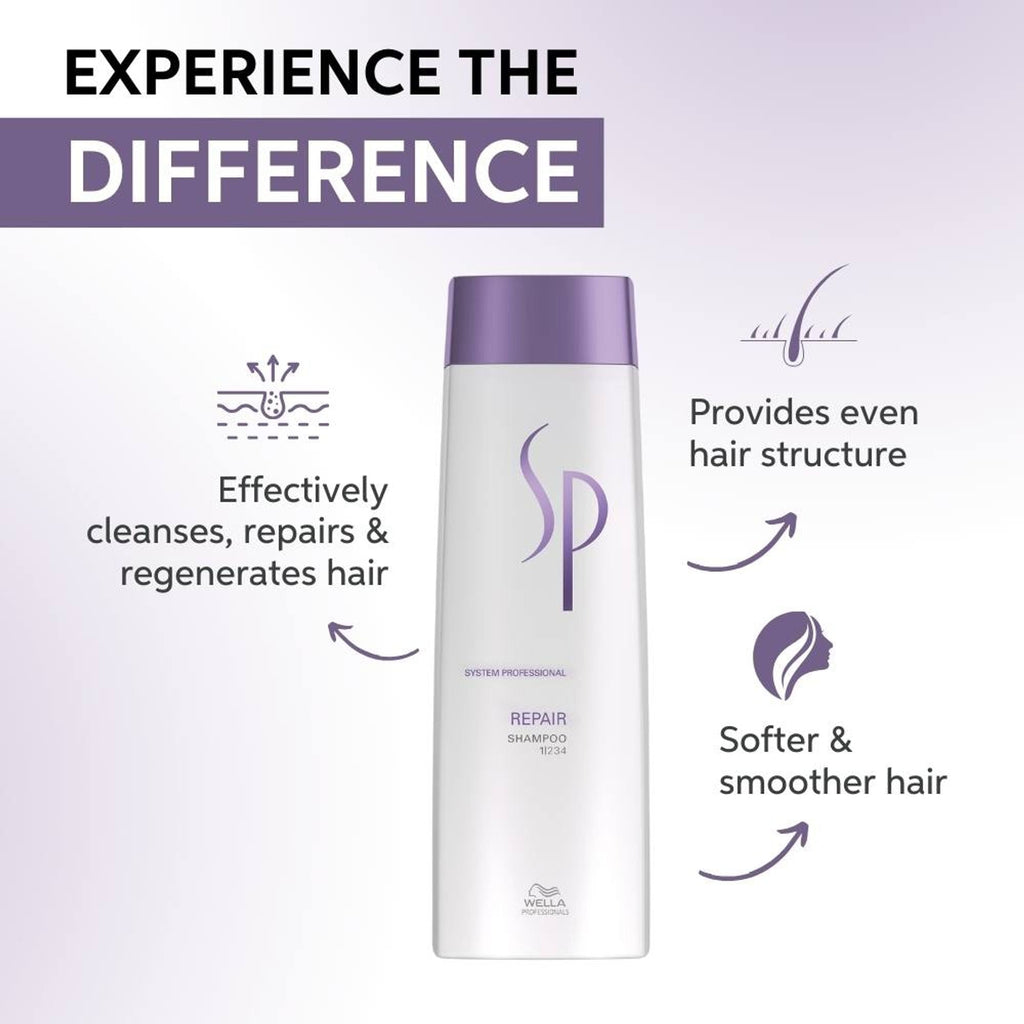 System Professional Repair Shampoo for Damaged Hair Strengthens & Restores