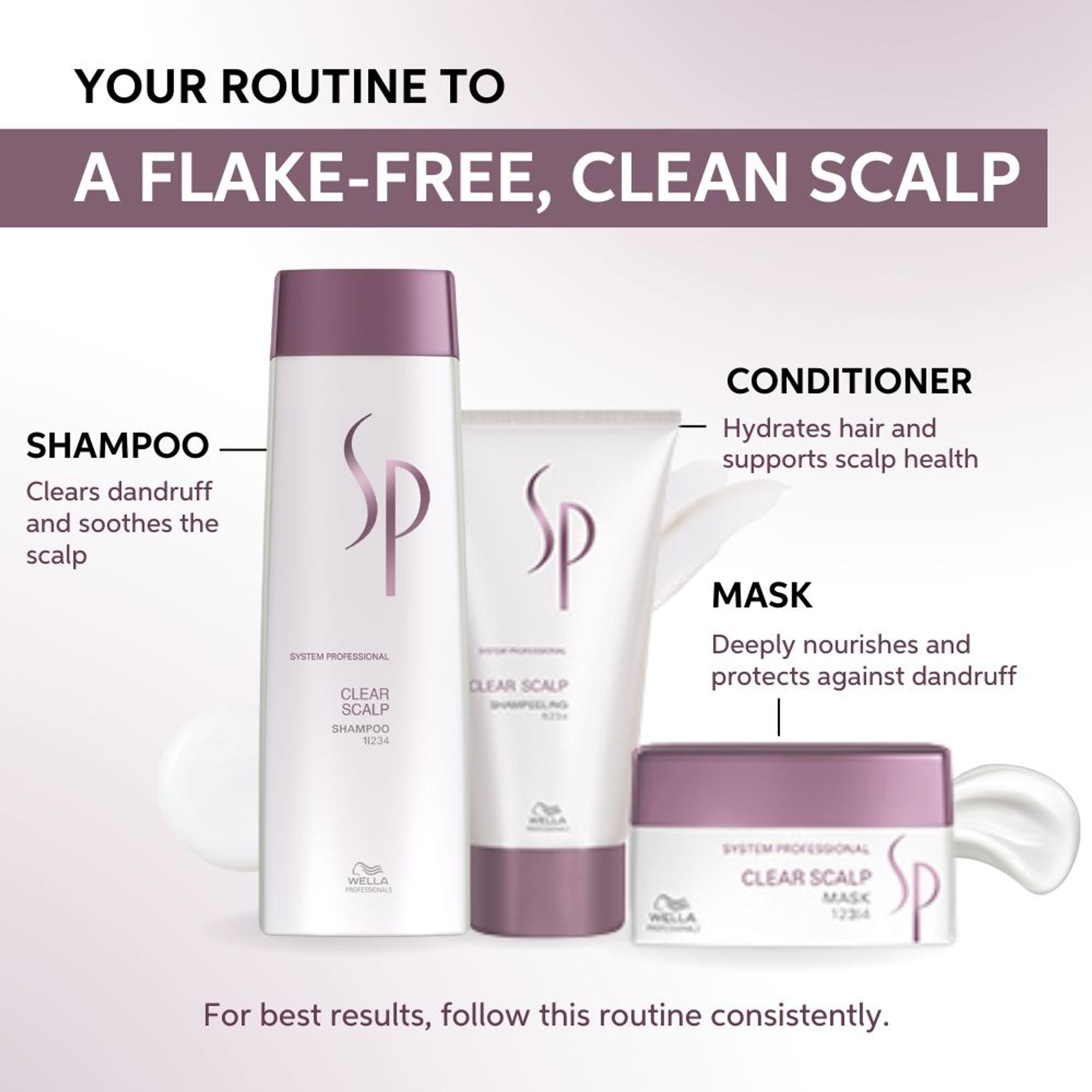 System Professional Clear Scalp Anti-dandruff Shampoo for Flake-Free & Itch-Free Scalp