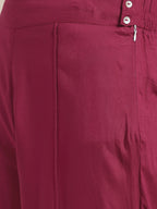 Sangria Women Magenta & Golden Printed Kurta with Palazzos & Dupatta