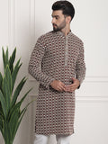 Sojanya Geometric Embroidered Mandarin Collar Kurta
