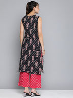 HERE&NOW Women Ethnic Motifs Printed Pure Cotton Kurta With Palazzos