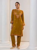 HOUSE OF KARI Floral Embroidered Chikankari Kurta With Palazzo