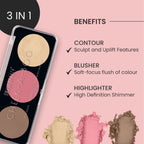 Swiss Beauty Cheek-A-Boo 3 In One Blushe Contour And Highlighter - 2 - Distacart