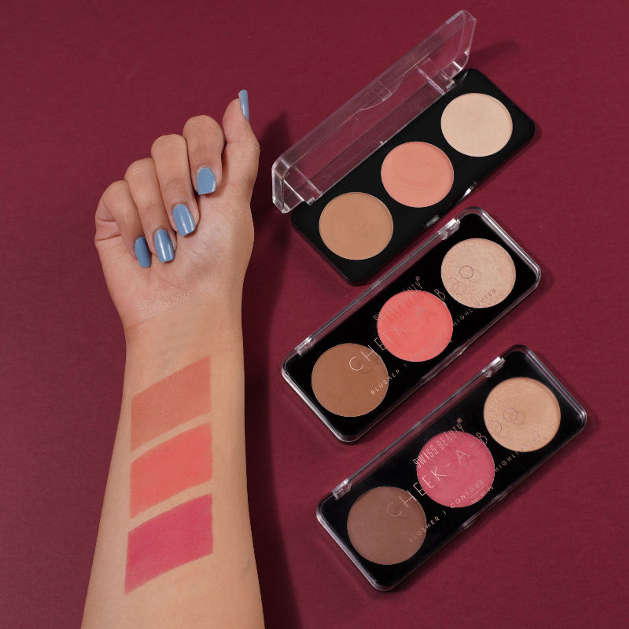 Swiss Beauty Cheek-A-Boo 3 In One Blushe Contour And Highlighter - 2 - Distacart