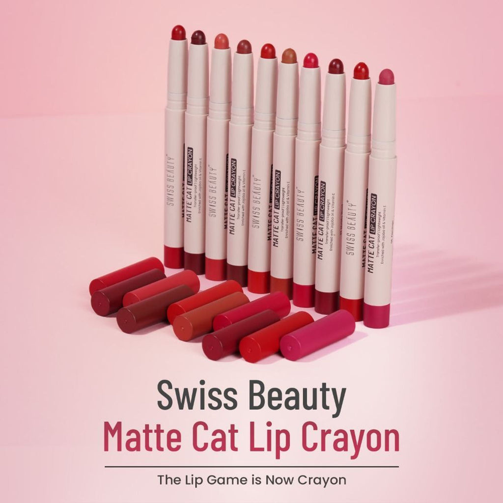 Swiss Beauty Non Transfer Matte Cat Lip Crayon - Regal Wine - Distacart