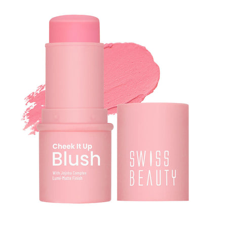 Swiss Beauty Cheek It Up Lumi-Matte Finish Blush - 1 High On Pink