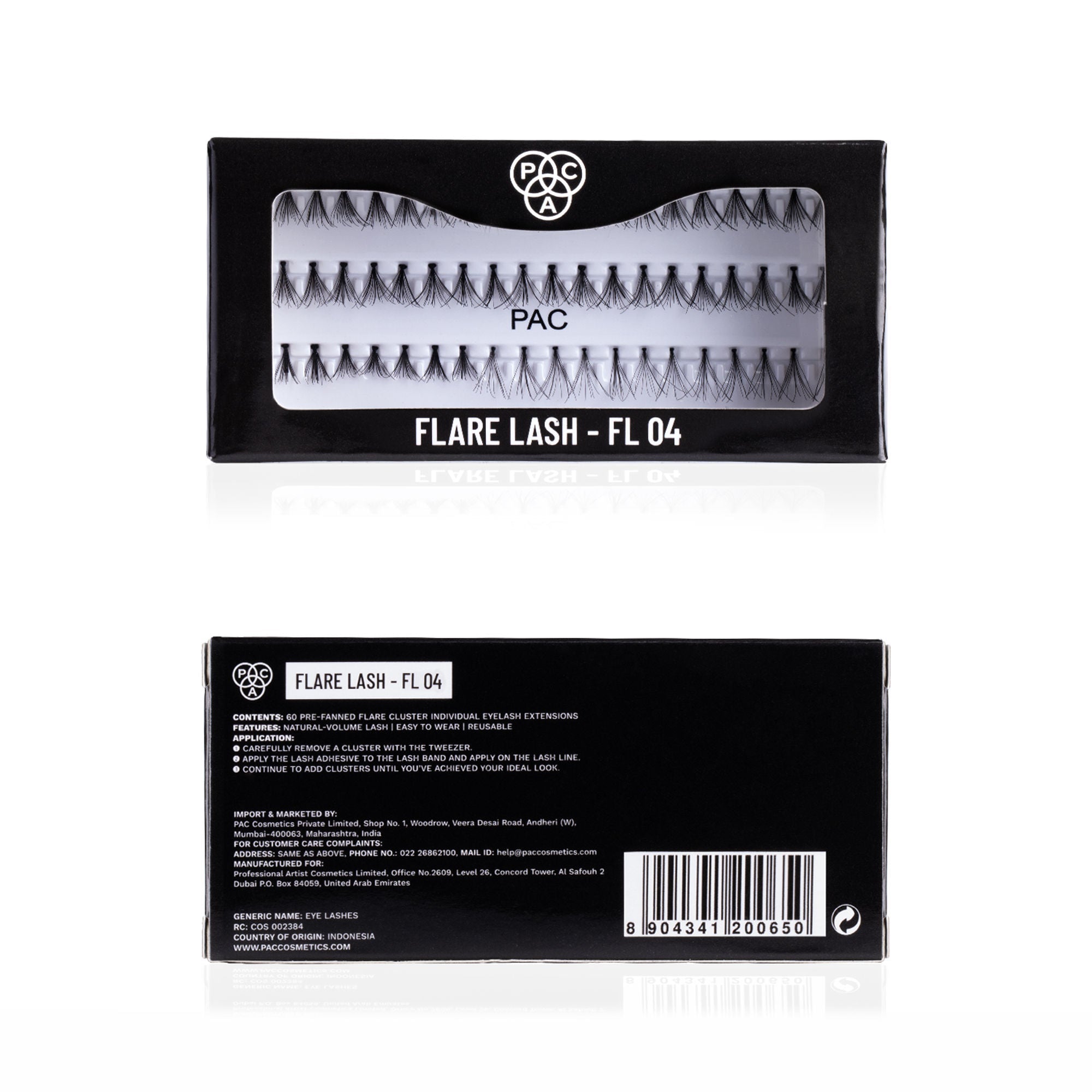PAC Studio Flare Lash FL4 - Natural Cluster Lashes with Short, Long & Thick Strands for Versatile Looks