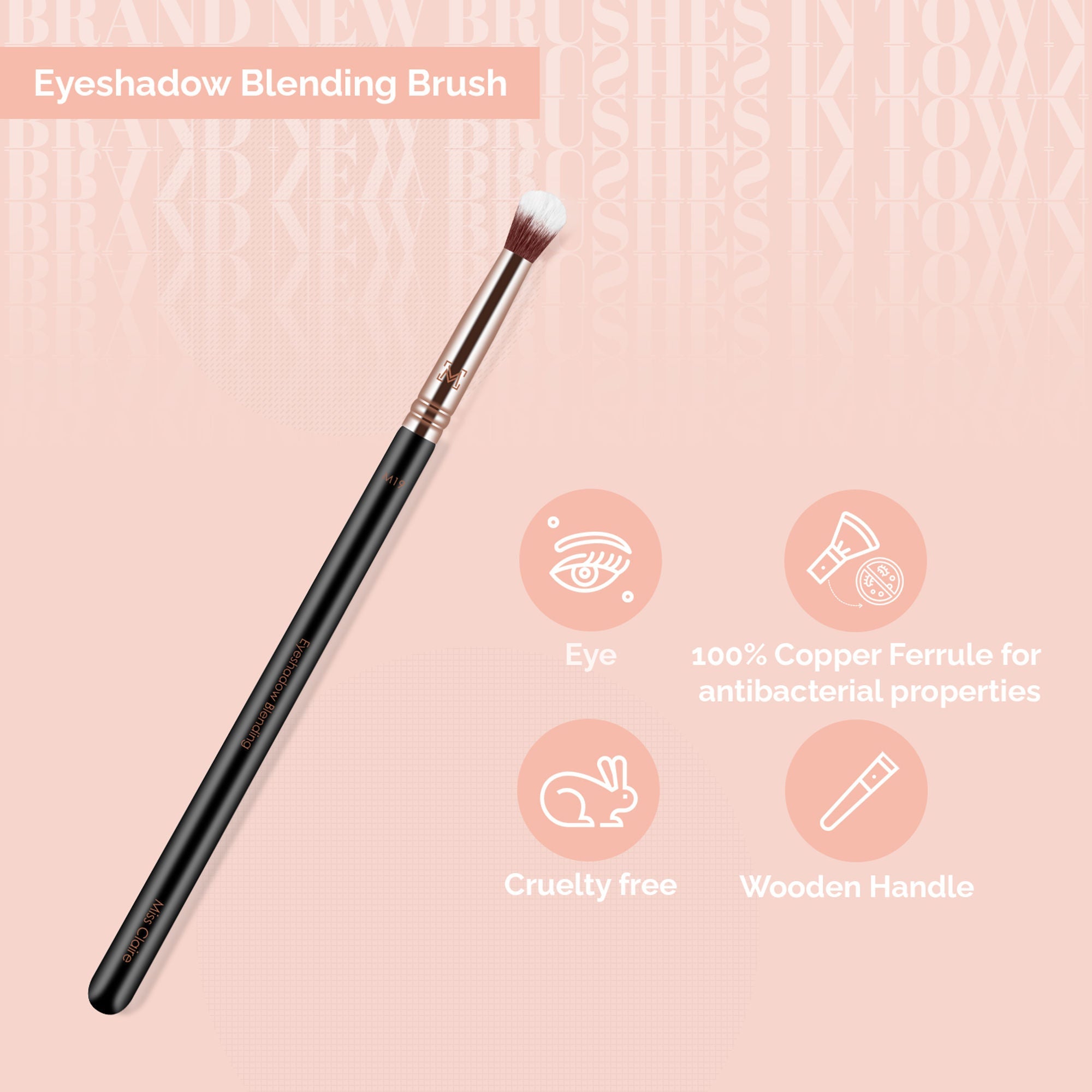 Miss Claire M19 - Eyeshadow Blending Brush - Rose Gold
