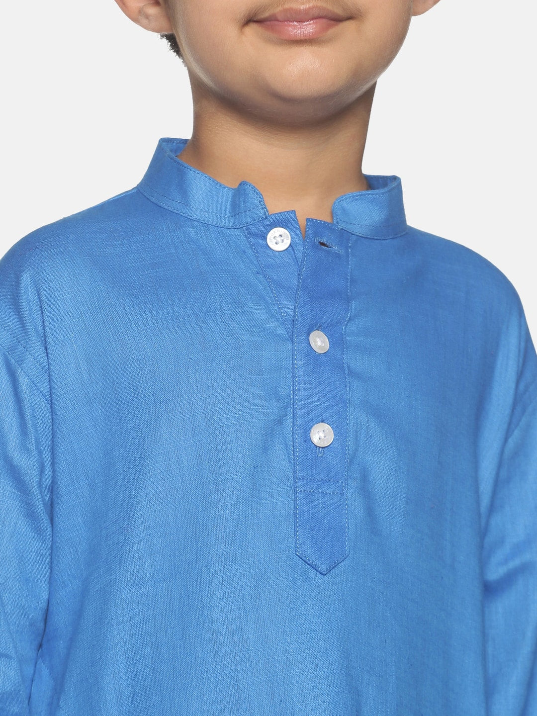 Sethukrishna Boys Blue & White Pure Cotton Kurta with Dhoti Pants