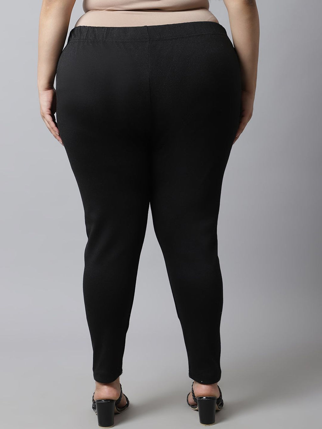 TAG 7 Women Pack Of 2 Plus Size Maroon & Black Solid Ankle-Length Leggings