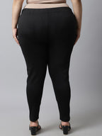 TAG 7 Women Pack Of 2 Plus Size Maroon & Black Solid Ankle-Length Leggings