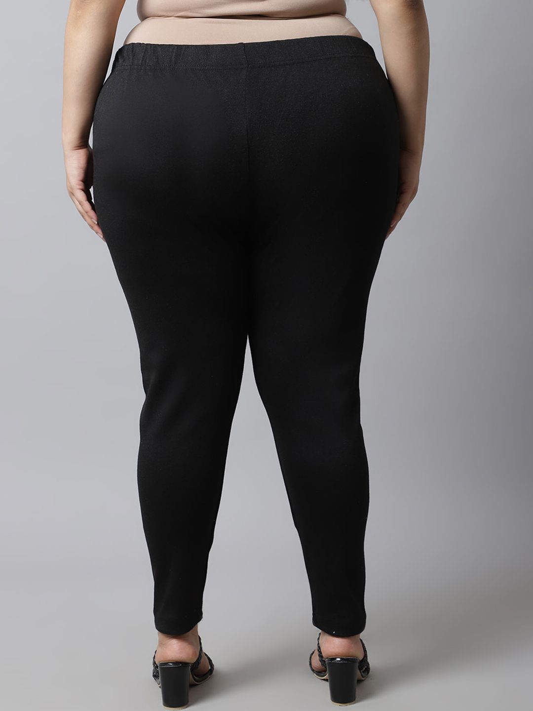 TAG 7 Women Pack Of 2 Plus Size Maroon & Black Solid Ankle-Length Leggings