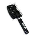 ZEYU Detangler Big Curved Brush With Natural Boar Bristles- Black
