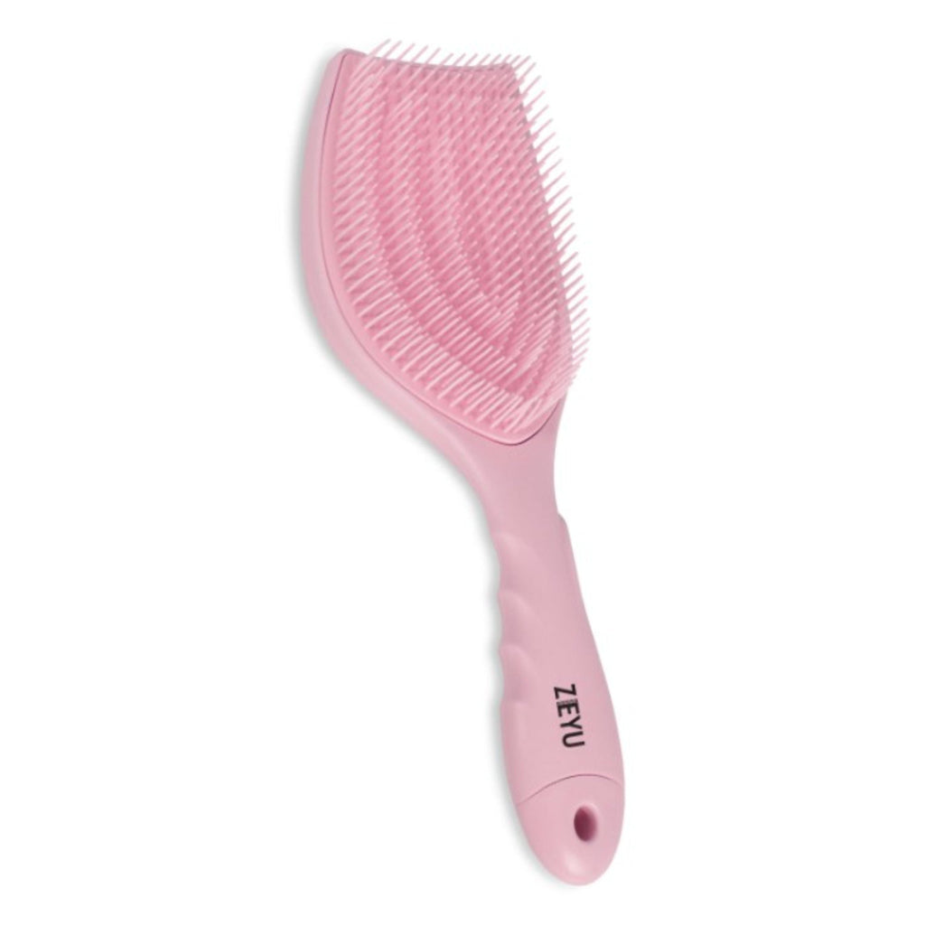 ZEYU Detangler Hairbrush with Removable Cleaning Brush - Pink